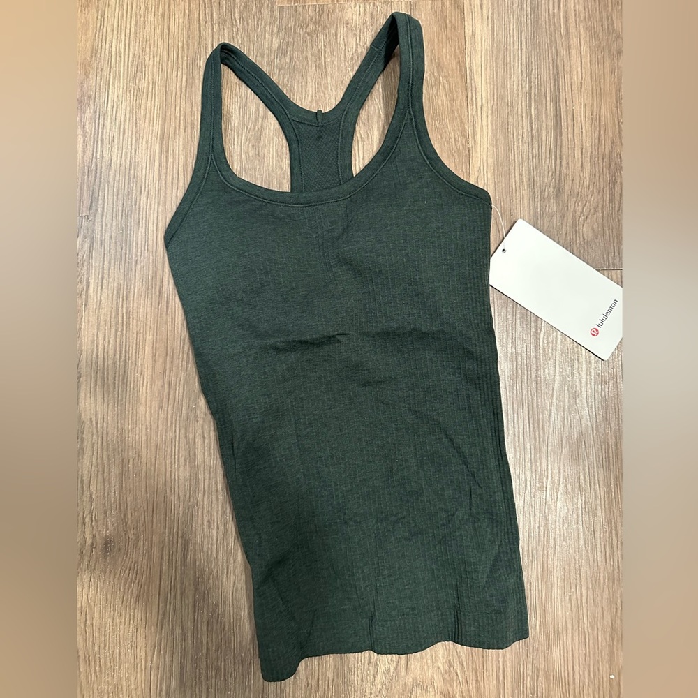 lululemon athletica Dark Green Ribbed Racerback Tank